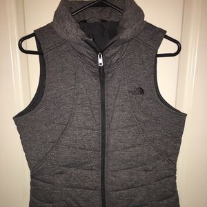 North face down grey and black vest